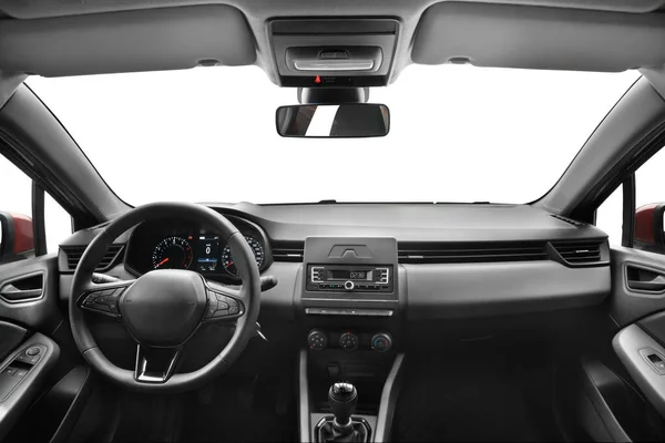 Photo Captured Middle Back Seat Modern Passenger Car Showcasing Interior — Stock Photo, Image