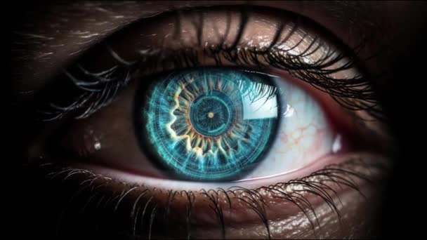 Ein Nahaufnahme Video Das Die Faszinierenden Details Einer Blauen Iris — Stockvideo