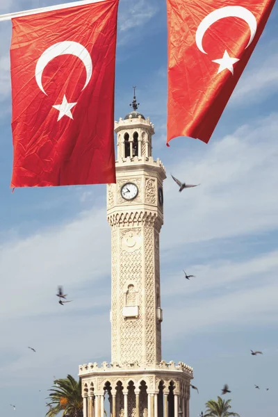 Izmir Turquia Setembro 2023 Uma Vista Cativante Icônica Torre Relógio — Fotografia de Stock