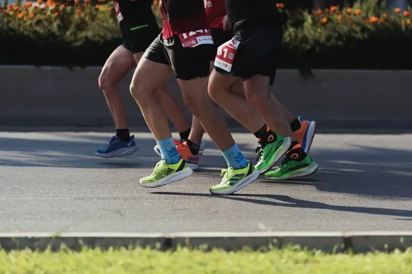 Izmir Turkey September 2023 Dynamic Close Showcases Feet Four Marathon — Stock Photo, Image