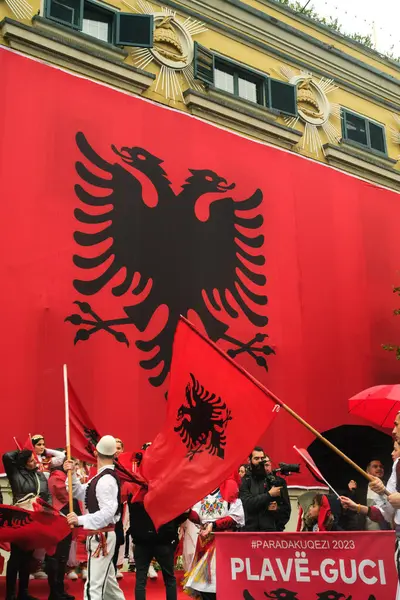 Тирана Албания Ноября 2023 Года Дождливый День Независимости Мэрия Тираны — стоковое фото