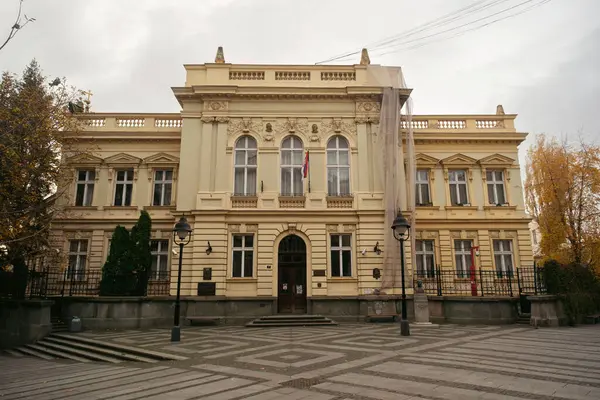Belgrade Serbia December 2023 Imposing Faade National Bank Serbia Captured 로열티 프리 스톡 이미지
