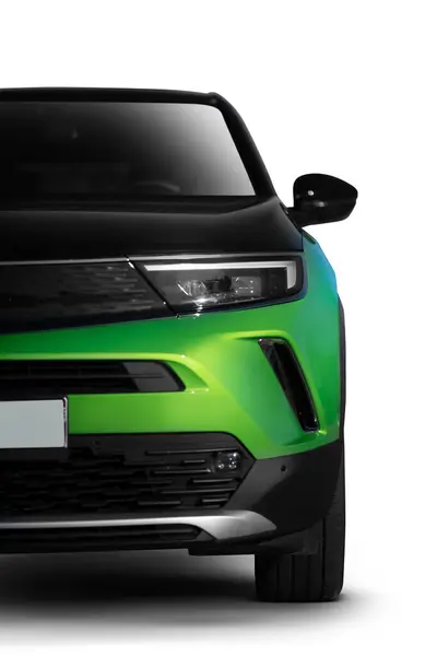 Izmir Turecko Prosince 2023 Detailní Záběr Zelenou Fasádu Modelu Opel — Stock fotografie