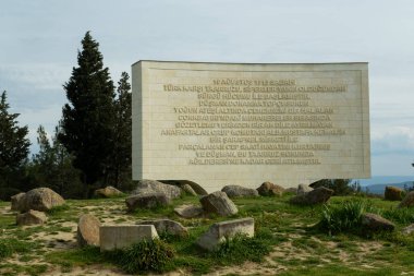 Canakkale, Turkey - Mar 19 2024: Photo of the inscriptions at Conkbayiri in Canakkale clipart