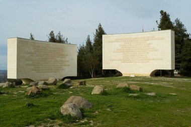 Canakkale, Turkey - Mar 19 2024: Photo of the inscriptions at Conkbayiri in Canakkale clipart