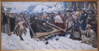 Moskova, Rusya - 22 Ağustos 2024: Vasily Surikov 'un başyapıtı 