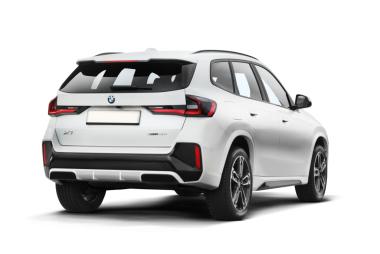 İzmir, Türkiye - 1 Nisan 2025: Beyaz BMW X1 S Drive 2.0i 2024 modelinin arka yüzü, şeffaf arkaplan, spor çizgileri ve arka tasarım elementlerini gösteriyor