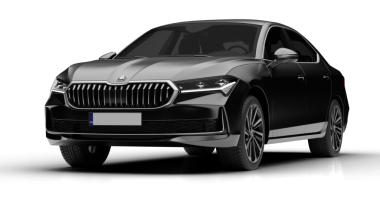  İzmir, Türkiye - 17 Nisan 2025: Koyu gri Skoda Superb 2024 