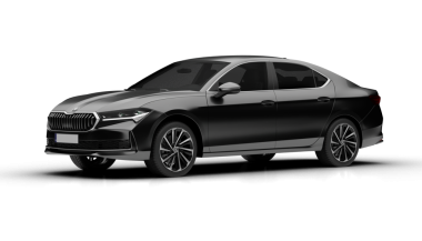  İzmir, Türkiye - 17 Nisan 2025: Koyu gri Skoda Superb 2024 