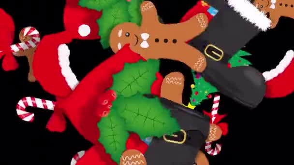 这是由4种不同的圣诞节转变组成的包 — 图库视频影像
