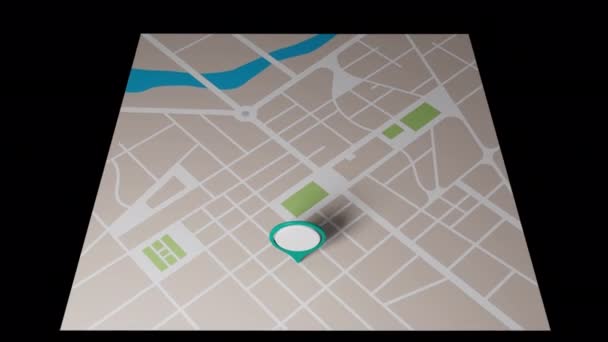 Ceci Est Une Animation Une Carte Ville Avec Emplacement Livraison — Video