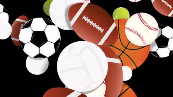これは4つの異なるスポーツボール遷移のパックです — ストック動画