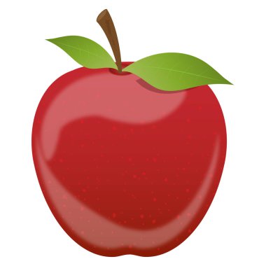 This is an illustration of a red apple cartoon
