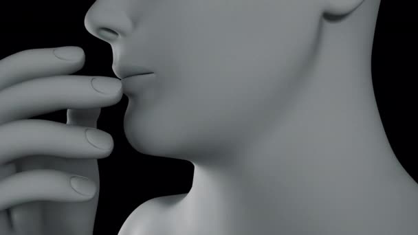この3Dアニメーションは口で薬を飲んでいる男を示しています — ストック動画