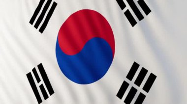 Bu Corea bayrağının 3 boyutlu bir animasyonu.