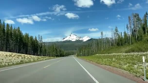 Conduire Une Route Rurale Dans Oregon Près Lac Crater Avec — Video