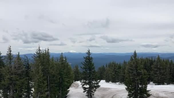 Гора Худ Орегон Сша 2022 Снегоходы Склонах Горы Худ Через — стоковое видео