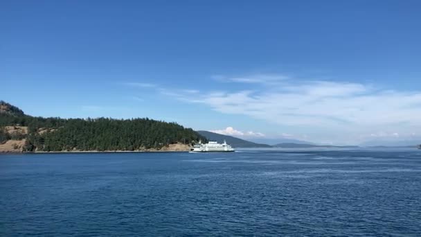 Imagini Urmărire Iconic Alb Verde Washington State Ferry Navigație Insulele — Videoclip de stoc