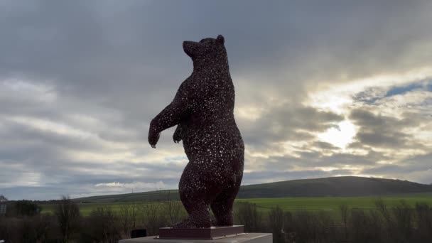 Αρκούδα Dunbar Ένα Όμορφο Γλυπτό Του Andy Scott Για Γιορτάσει — Αρχείο Βίντεο