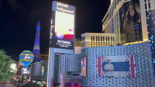 Las Vegas Nevada Abd 2024 Las Vegas Strip Caddesi Gece — Stok video