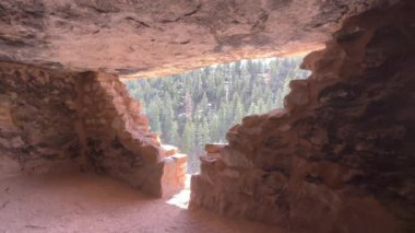 Eski bir uçurumun içinde Arizona 'daki Walnut Canyon Ulusal Anıtı' nın manzarasını izleyin. Sinagua halkının yaratıcılığını ve dayanıklılığını sergileyerek sizi zamanda geriye götürüyor..