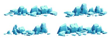 Blue ice crystal in cartoon style vector illustration isolated on white
