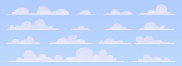 Fumetto Nuvole Raccolta Vettoriale Illustrazione Isolato Sfondo Bianco — Vettoriale Stock