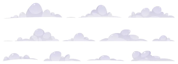Dibujos Animados Nubes Colección Vector Ilustración Aislado Sobre Fondo Blanco — Vector de stock