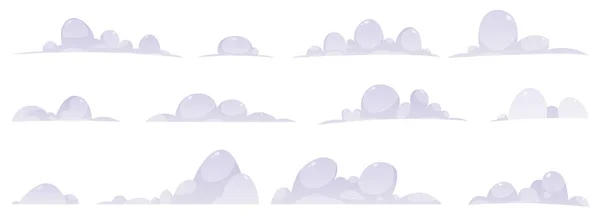 Dibujos Animados Nubes Colección Vector Ilustración Aislado Sobre Fondo Blanco — Vector de stock