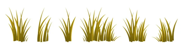 Cartoon Gras Blätter Sammlung Vektor Illustration Isoliert Auf Weiß — Stockvektor
