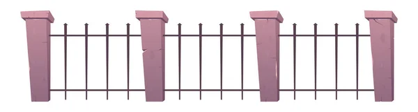 Вхідні Ворота Паркан Сталі Бетону Мультиплікаційному Стилі Векторні Ілюстрації — стоковий вектор