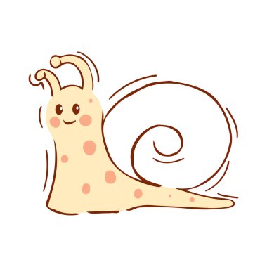 İzole edilmiş salyangoz silueti çizim çizgisi vektör çizimi