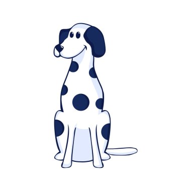 İzole edilmiş beyaz köpek çizimi gölge vektör çizimi