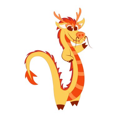 İzole edilmiş ejderha gövdesi bebek Çin burcu vektör çizimi