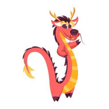 İzole edilmiş ejderha bebek Çin burcu vektör çizimi