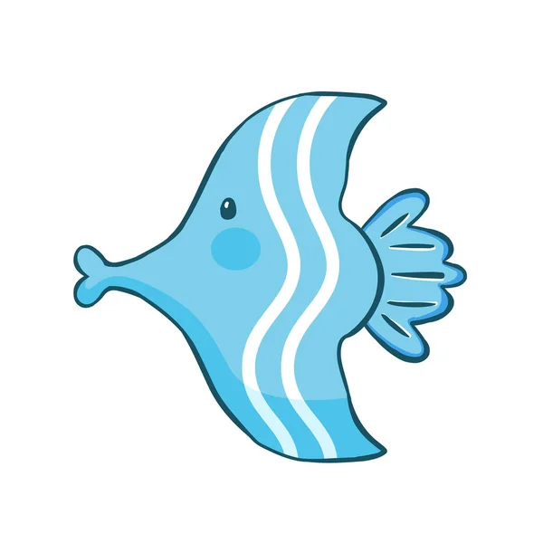 Μεμονωμένα Μπλε Ψάρια Σιλουέτα Σχέδιο Γραμμή Σκιά Διάνυσμα Εικονογράφηση — Διανυσματικό Αρχείο