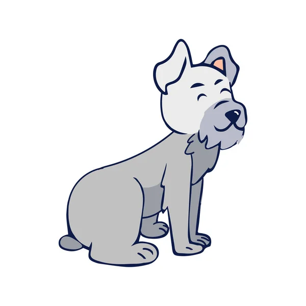 Geïsoleerde Hond Trekken Lijn Schaduw Vector Illustratie — Stockvector