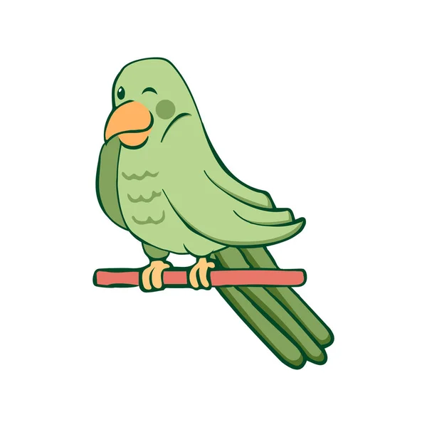 Illustration Vectorielle Ombrage Isolée Oiseau Vert — Image vectorielle
