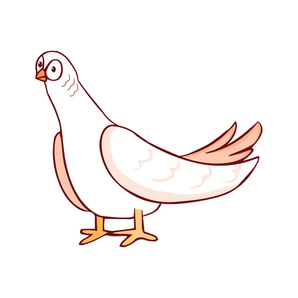 Isolato Uccello Disegnare Linea Ombra Vettore Illustrazione — Vettoriale Stock