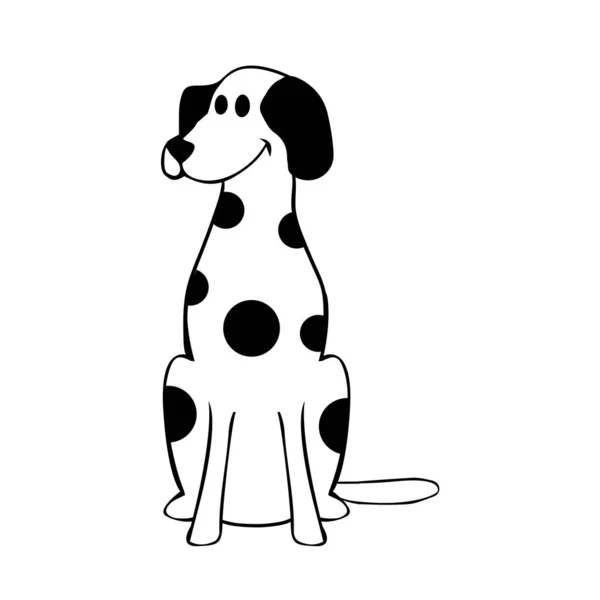 Ізольована Собака Чорний Малюнок Лінії Тіні Векторні Ілюстрації — стоковий вектор