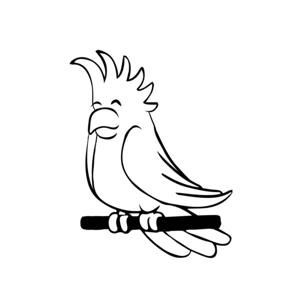 Isolated Bird Black Draw Line Shade Vector Illustration — Stock Vector