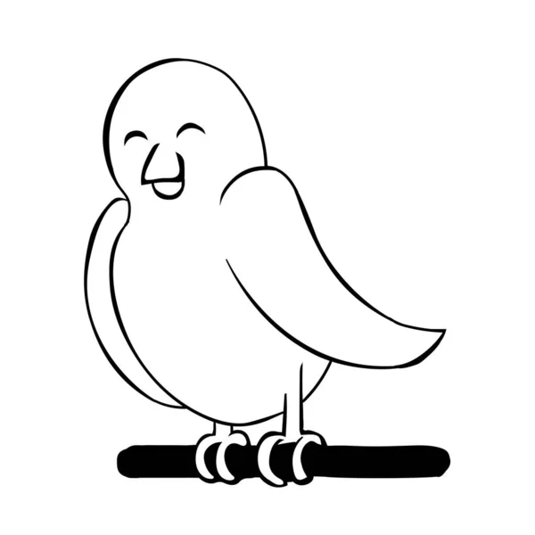 Изолированная Векторная Иллюстрация Чёрного Оттенка Птицы — стоковый вектор