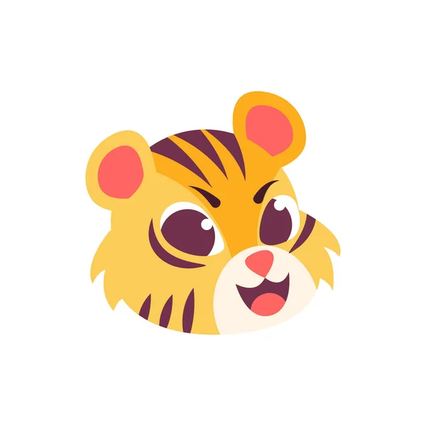 Tête Tigre Isolée Bébé Horoscope Chinois Illustration Vectorielle — Image vectorielle