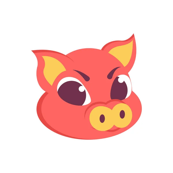 Isolierte Schweinekopf Baby Chinesische Horoskop Vektor Illustration — Stockvektor