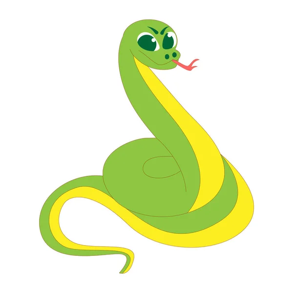 Horoscope Chinois Isolé Corps Serpent Bébé Illustration Vectorielle — Image vectorielle
