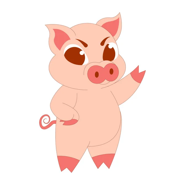 Isolated Pig Body Baby Chinese Horoscope Vector Illustration — Stock Vector