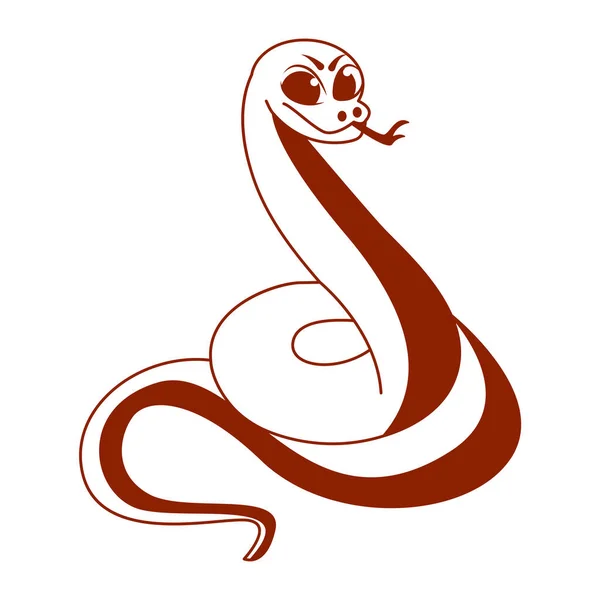 Illustration Vectorielle Horoscope Chinois Bébé Tirage Isolé Serpent — Image vectorielle