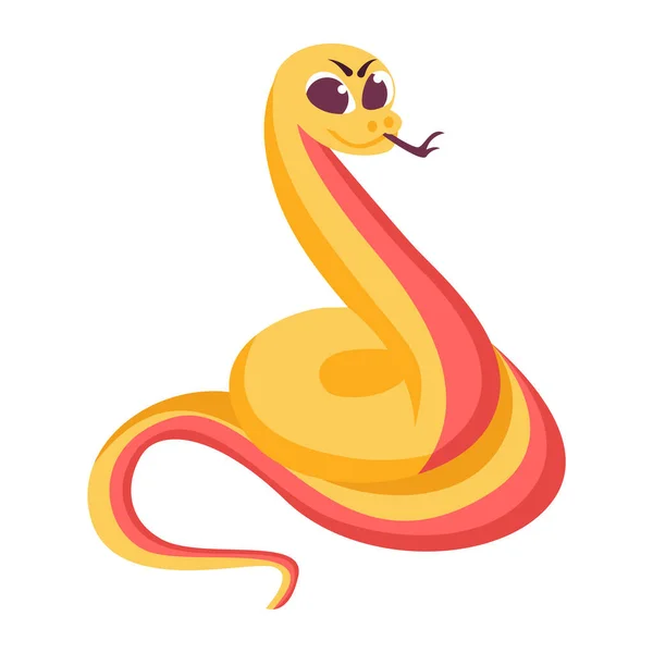 Illustration Vectorielle Horoscope Chinois Isolé Bébé Serpent — Image vectorielle