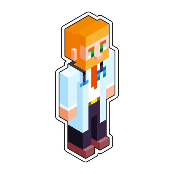 Isolierte Medizinische Minecraft Figur Farbvektor Illustration — Stockvektor