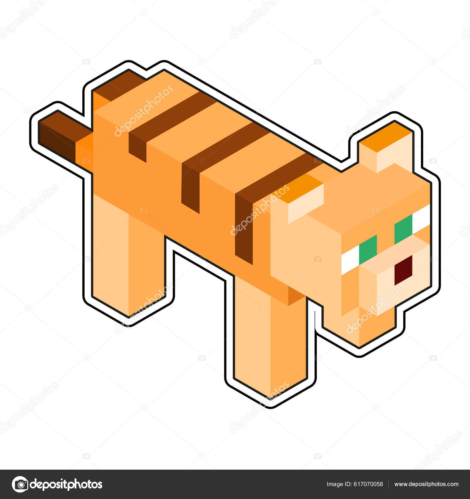 Izolovana Ko ka Minecraft Obrazek Barva Vektor Ilustrace Stock Vektor od Illustratiostock 617070058